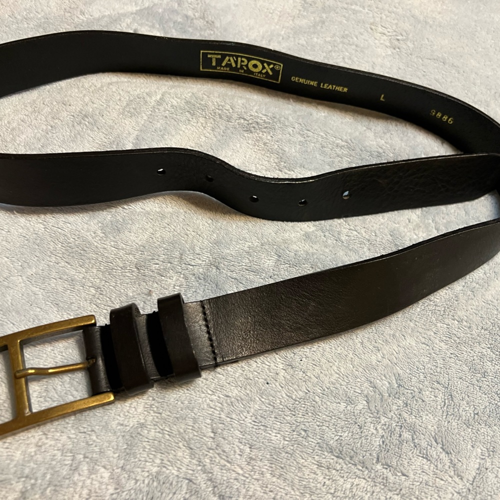 Vintage Tarox Ladies Belt, Black with Copper Buckle, Made in Italy, large
